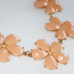 Apricot Faux Stone Bloom Bauble Necklace